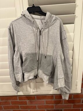 Free People Movement Light Gray Zip Hoodie with Hood